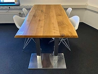 Boomstam vergadertafel met 4 stoelen - afbeelding 2 van  4
