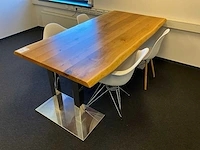 Boomstam vergadertafel met 4 stoelen - afbeelding 3 van  4