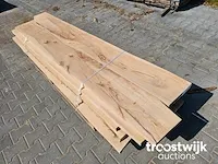 Boomstamplanken diverse houtsoorten en afmetingen, ovengedroogd en geschaafd 17 stuks 201-270cm breedte 27cm dikte 4,5cm - afbeelding 4 van  7