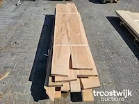 Boomstamplanken diverse houtsoorten en afmetingen, ovengedroogd en geschaafd 17 stuks 201-270cm breedte 27cm dikte 4,5cm - afbeelding 5 van  7