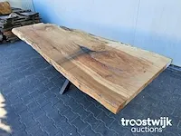 Boomstamtafel beuken incl. stalen onderstel 290 cm lang 79cm hoog - afbeelding 5 van  5