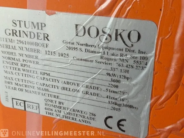 Boomstronkenhakselaar dosko, 337-13h, bouwjaar 2016 - afbeelding 5 van  17