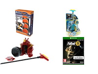 Boomtrix refill trampoline + exocrash bear blue + exocrash rhino red + fallout 76 - xbox one + goliath triominos sunshine blauw 24 stenen