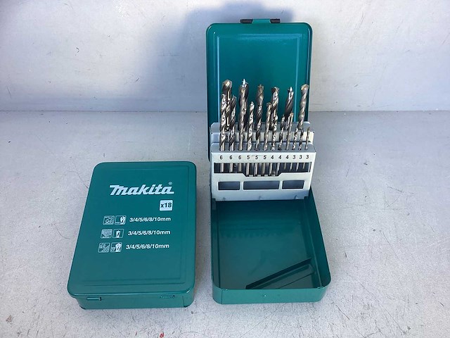 Boorset 18-delig hout/metaal/steen - afbeelding 1 van  3