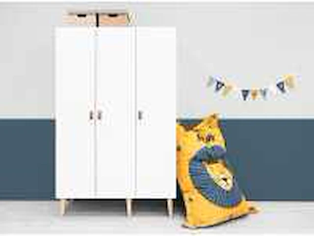Bopita indy 3-deurskast white/natural - afbeelding 1 van  6