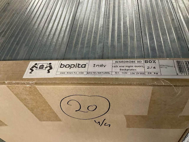 Bopita indy 3-deurskast white/natural - afbeelding 4 van  6