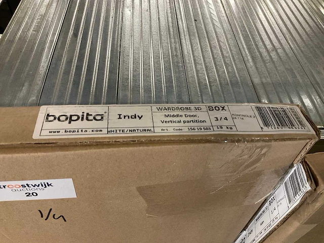 Bopita indy 3-deurskast white/natural - afbeelding 5 van  6