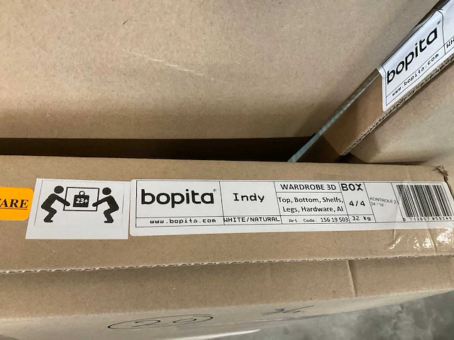 Bopita indy 3-deurskast white/natural - afbeelding 6 van  6