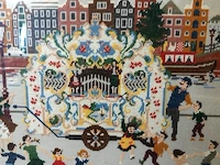 Borduurwerk in houten lijst - afbeelding 3 van  5