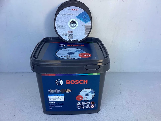 Bosch 100 stuks slijpschijven 125x1 mm in emmer - afbeelding 1 van  1