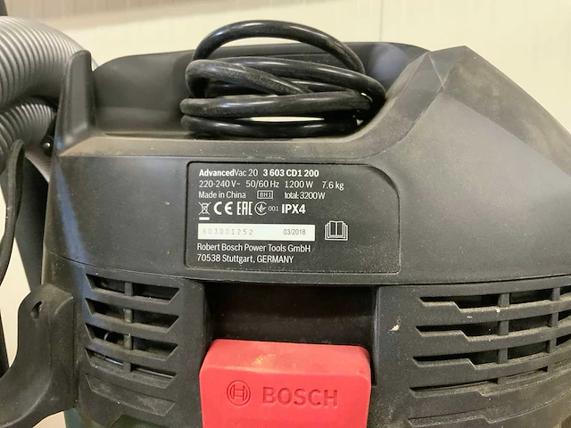 Bosch advancedvac 20 industriële stofzuiger - afbeelding 3 van  4