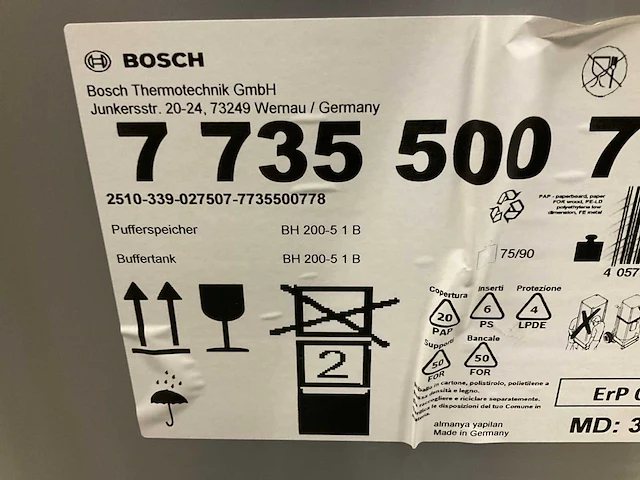 Bosch bh 200-5 1b buffervat - afbeelding 2 van  4