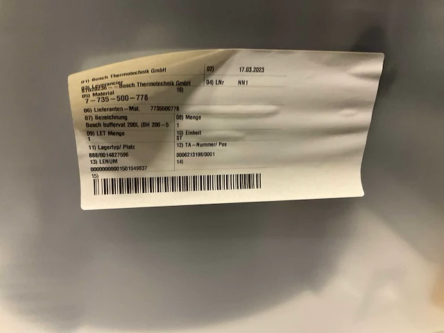 Bosch bh 200-5 1b buffervat - afbeelding 3 van  4