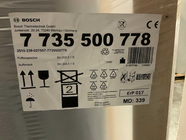 Bosch bh 200-5 1b buffervat - afbeelding 4 van  4