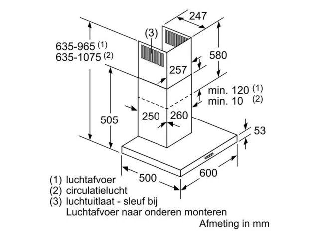 Bosch dwb64bc50 - serie 2 - wandschouw - dampkap - afbeelding 2 van  6