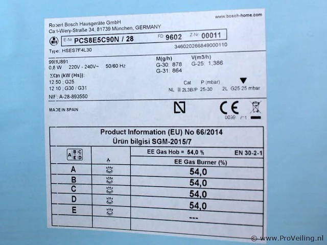 Bosch gaskookplaat 5 pits - afbeelding 3 van  3