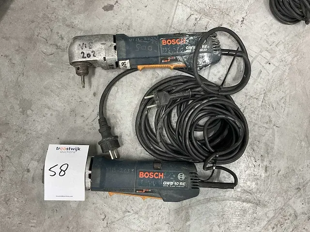 Bosch gwb 10re haakse boormachine (2x) - afbeelding 1 van  4