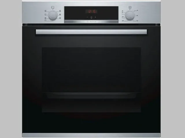 Bosch hba573bs1 oven. inhoud 71 liter. breedte 59,4 cm. hoogte 59,5 cm. verwarmingswijze hete lucht. - afbeelding 1 van  3