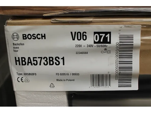 Bosch hba573bs1 oven. inhoud 71 liter. breedte 59,4 cm. hoogte 59,5 cm. verwarmingswijze hete lucht. - afbeelding 3 van  3