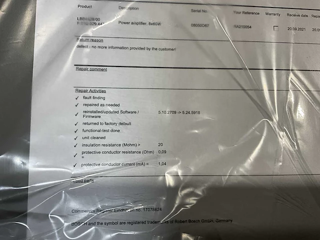 Bosch lbb4428/00 8x60w versterker - afbeelding 4 van  6