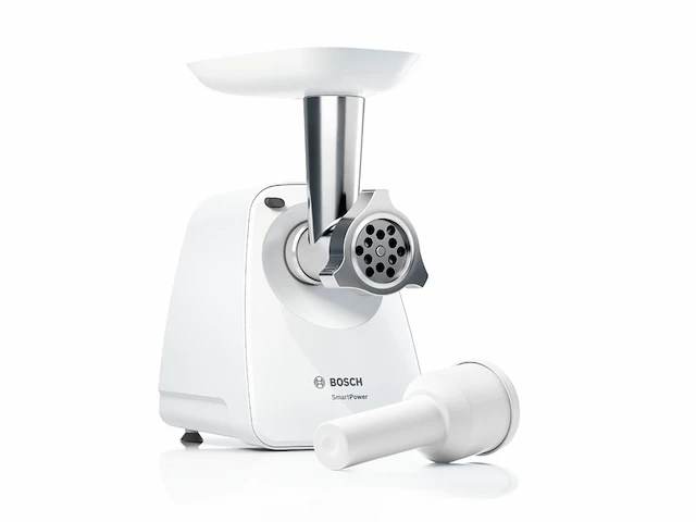 Bosch mfw2500w gehaktmolen 1500 watt, rvs schijf wit - afbeelding 1 van  5
