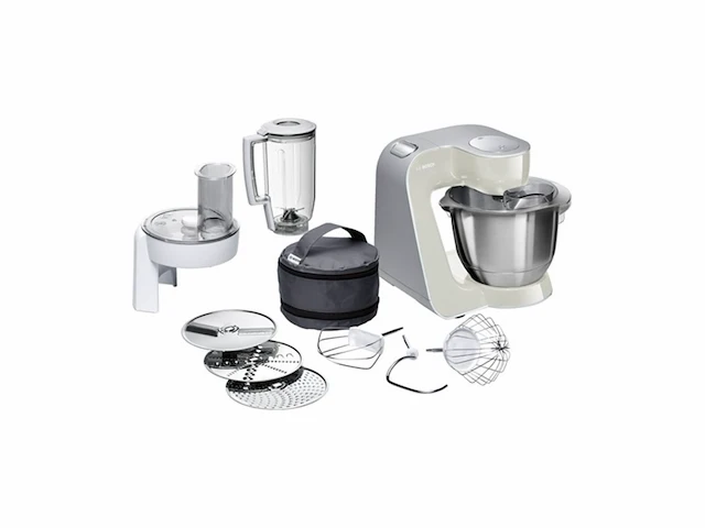 Bosch mum58l20 creationline keukenmachine roestvrij staal 39 liter zonder citruspers grijs/zilver - afbeelding 2 van  5