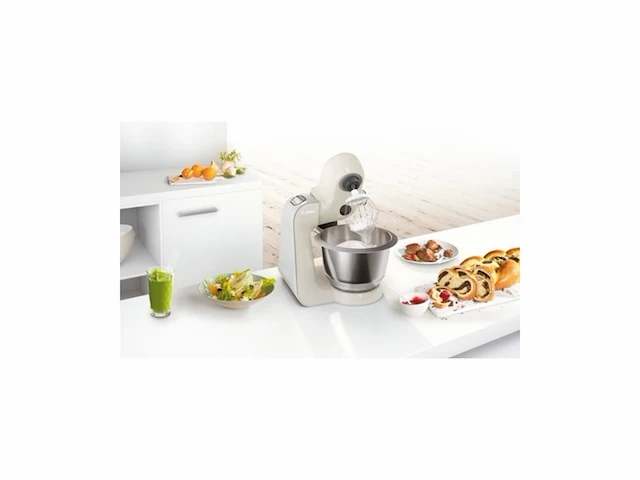 Bosch mum58l20 creationline keukenmachine roestvrij staal 39 liter zonder citruspers grijs/zilver - afbeelding 3 van  5