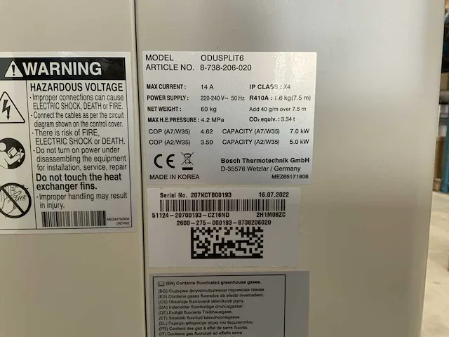 Bosch odu split 6 warmtepomp buiten unit - afbeelding 5 van  6