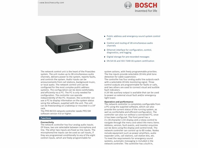 Bosch prs-nco-3 netwerkcontroller - afbeelding 5 van  7