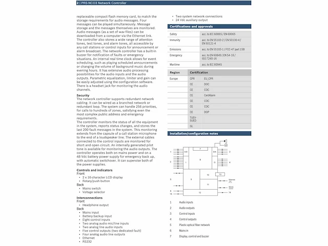 Bosch prs-nco-3 netwerkcontroller - afbeelding 6 van  7