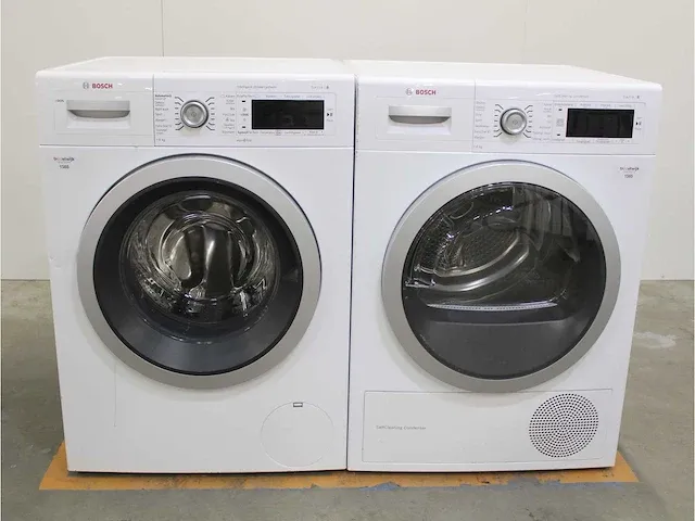 Bosch serie 8 i-dos wasmachine & bosch serie 8 selfcleaning condenser droger - afbeelding 1 van  8