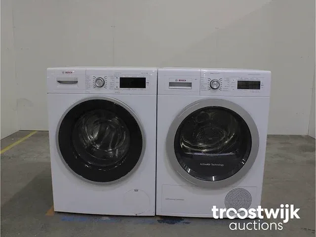 Bosch serie 8 varioperfect wasmachine & bosch homeprofessional selfcleaning condenser droger - afbeelding 1 van  8