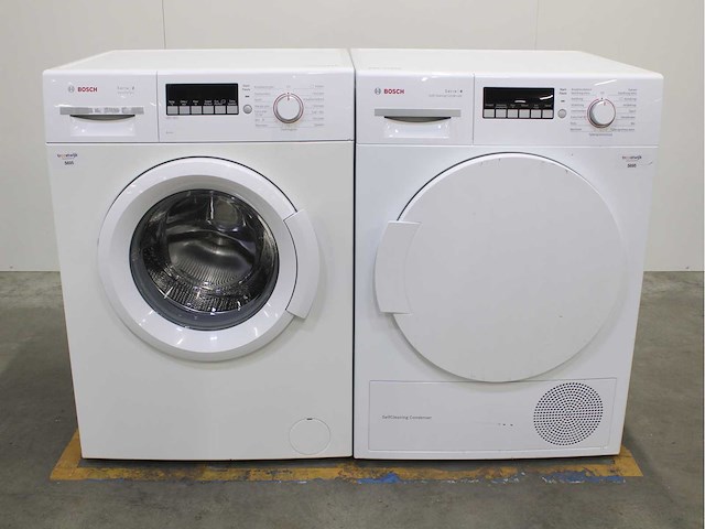 Bosch serie|2 varioperfect wasmachine & bosch serie|4 selfcleaning condenser wasdroger - afbeelding 1 van  8