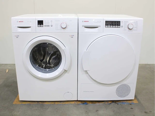 Bosch serie|2 wasmachine & bosch serie|4 selfcleaning condenser wasdroger - afbeelding 1 van  8