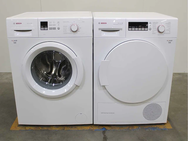 Bosch serie|2 wasmachine & bosch serie|4 selfcleaning condenser wasdroger - afbeelding 1 van  8