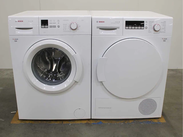 Bosch serie|2 wasmachine & bosch serie|4 selfcleaning condenser wasdroger - afbeelding 1 van  8
