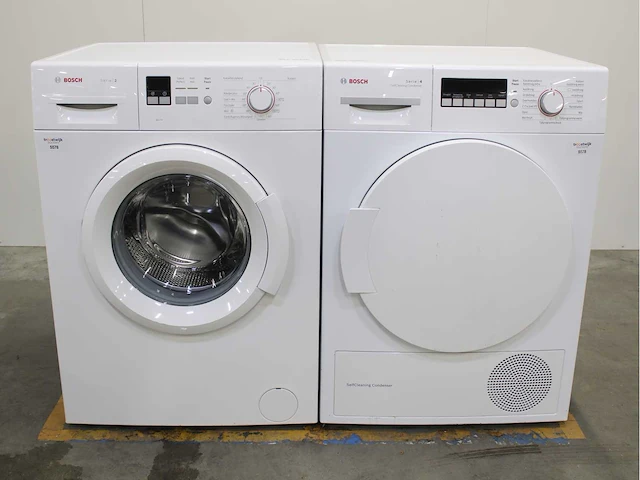 Bosch serie|2 wasmachine & bosch serie|4 selfcleaning condenser wasdroger - afbeelding 1 van  8