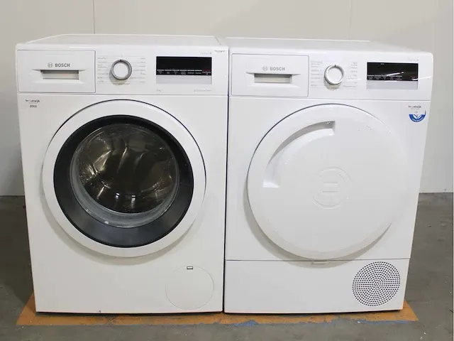 Bosch serie|4 ecosilence drive wasmachine & bosch serie|4 droger - afbeelding 1 van  8