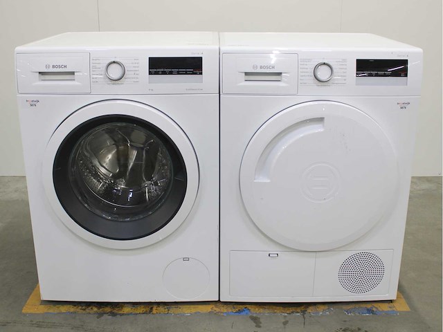 Bosch serie|4 ecosilence drive wasmachine & bosch serie|4 wasdroger - afbeelding 1 van  8