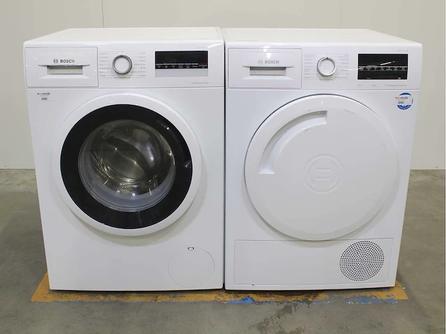 Bosch serie|4 ecosilence drive wasmachine & bosch serie|6 selfcleaning condenser wasdroger - afbeelding 1 van  8