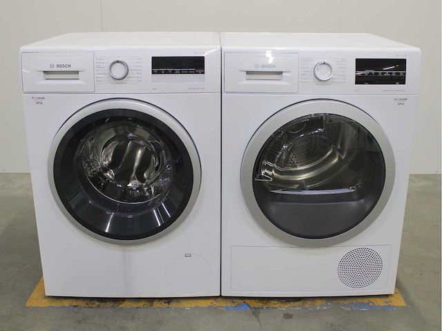 Bosch serie|4 ecosilence drive wasmachine & bosch serie|6 selfcleaning condenser wasdroger - afbeelding 1 van  8