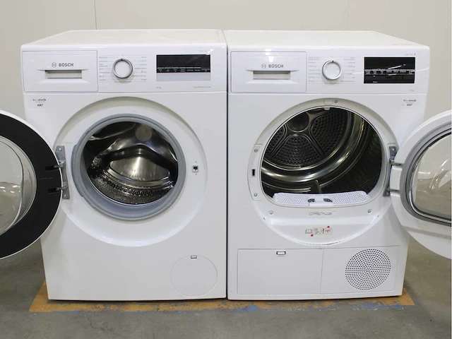 Bosch serie|4 ecosilence drive wasmachine & bosch serie|6 wasdroger - afbeelding 1 van  8