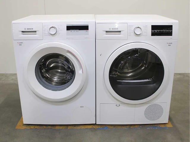 Bosch serie|4 ecosilence drive wasmachine & bosch serie|6 wasdroger - afbeelding 1 van  8