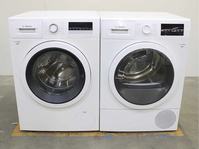 Bosch serie|4 ecosilence drive wasmachine & bosch serie|6 wasdroger - afbeelding 1 van  8