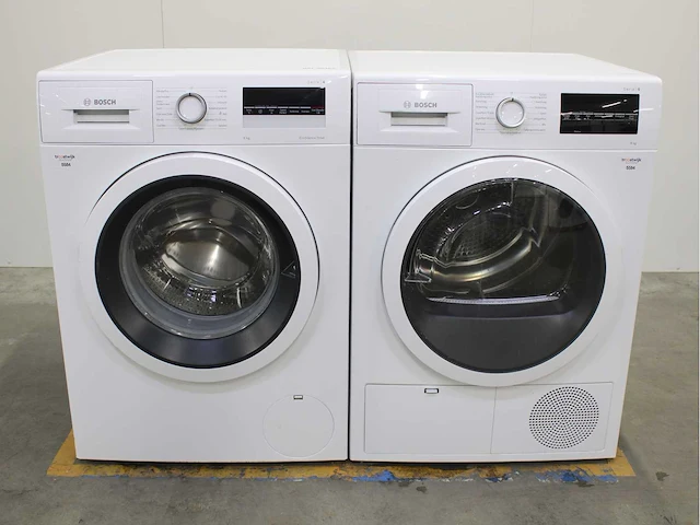 Bosch serie|4 ecosilence drive wasmachine & bosch serie|6 wasdroger - afbeelding 1 van  8
