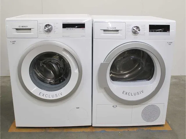 Bosch serie|4 varioperfect ecosilence drive exclusiv wasmachine & bosch serie|4 exclusiv droger - afbeelding 1 van  8