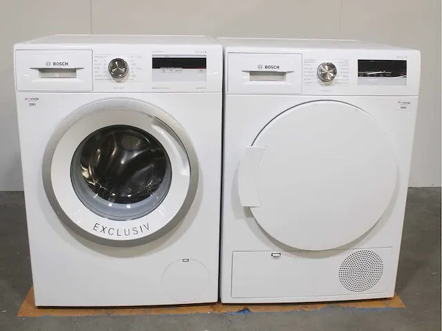 Bosch serie|4 varioperfect ecosilence drive exclusiv wasmachine & bosch serie|4 exclusiv droger - afbeelding 1 van  8