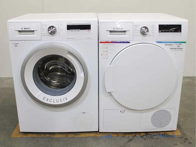 Bosch serie|4 varioperfect ecosilence drive exclusiv wasmachine & bosch serie|4 exclusiv wasdroger - afbeelding 1 van  8