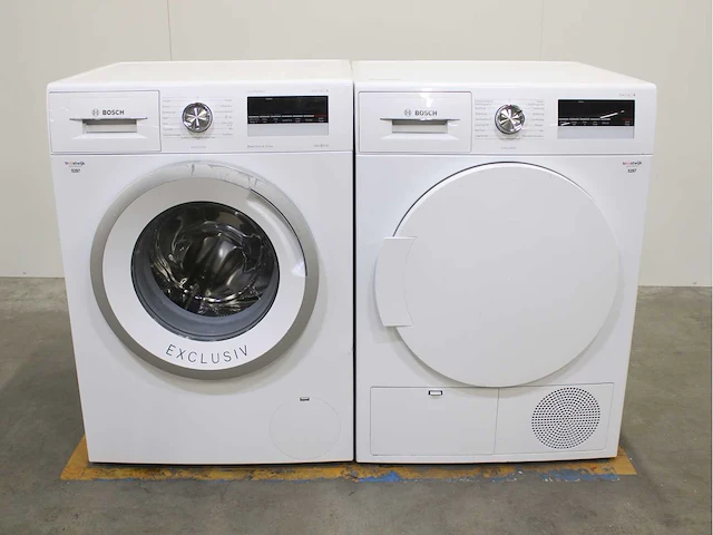 Bosch serie|4 varioperfect ecosilence drive exclusiv wasmachine & bosch serie|4 exclusiv wasdroger - afbeelding 1 van  8
