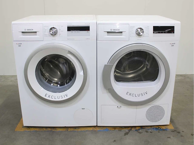 Bosch serie|4 varioperfect ecosilence drive exclusiv wasmachine & bosch serie|4 exclusiv wasdroger - afbeelding 1 van  8